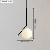 Mid-Century Modern White Glass Hanging Pendant Light For Bedroom - 1-Light Fixture