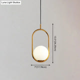 Mid-Century Modern White Glass Hanging Pendant Light For Bedroom - 1-Light Fixture