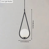 Mid-Century Modern White Glass Hanging Pendant Light For Bedroom - 1-Light Fixture