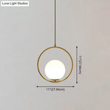 Mid-Century Modern White Glass Hanging Pendant Light For Bedroom - 1-Light Fixture