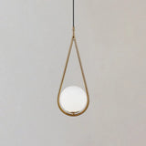 Mid-Century Modern White Glass Hanging Pendant Light For Bedroom - 1-Light Fixture Gold / Water Drop