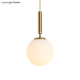 Mid-Century Modern White Glass Sphere Pendant Lighting - Ideal For Restaurants