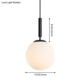 Mid-Century Modern White Glass Sphere Pendant Lighting - Ideal For Restaurants