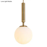 Mid-Century Modern White Glass Sphere Pendant Lighting - Ideal For Restaurants