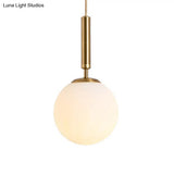 Mid-Century Modern White Glass Sphere Pendant Lighting - Ideal For Restaurants