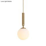 Mid-Century Modern White Glass Sphere Pendant Lighting - Ideal For Restaurants