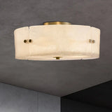 Mid Century White Glass Flush Mount Ceiling Light With 4 - Bulb Circle Design