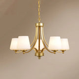 Milk Glass Chandelier: Elegant Cone Shade For Traditional Dining Room Ceiling Lighting 5 / Gold