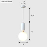 Milky Glass Ball Pendant Lamp - Simplicity 1-Bulb Fixture For Living Room Lighting