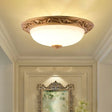 Milky Glass Led Dome Ceiling Light In Retro Style For Drawing Room - 12’/16’/19.5’ W White / 12’