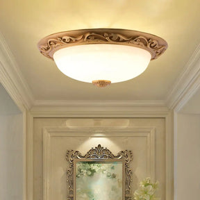 Milky Glass Led Dome Ceiling Light In Retro Style For Drawing Room - 12’/16’/19.5’ W White / 12’