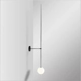 Milky Glass Orb Wall Light Fixture - Simple 1-Light Sconce With Pencil Arm Corridor Lamp Black /