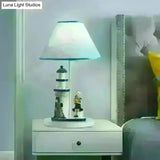 Minelava - Kids Conical Task Lighting Style Fabric 1-Head Bedroom Table Light With Boy/Girl And