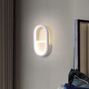 Mini Aluminum Ellipse Led Wall Lamp In Simplicity White/Black - Warm/White Light White / Warm