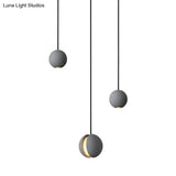 Mini Cement Pendant Light Grey Led Hanging Lamp For Bedroom - Simple & Novelty Design