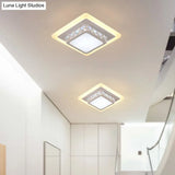 Mini Led Crystal Flush Mount Light For Elegant Corridors - Simplicity In Ceiling Lighting