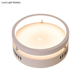 Mini Led Round Metal Flush Mount Lamp - Simple Style White Ceiling Lighting In Warm/White Light