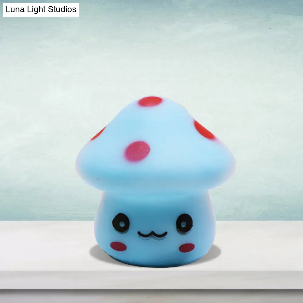 Mini Mushroom Led Nightlight - Cartoon Plastic Nursery Wall Lamp In 7 Color Light Options