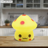 Mini Mushroom Led Nightlight - Cartoon Plastic Nursery Wall Lamp In 7 Color Light Options
