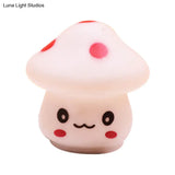 Mini Mushroom Led Nightlight - Cartoon Plastic Nursery Wall Lamp In 7 Color Light Options