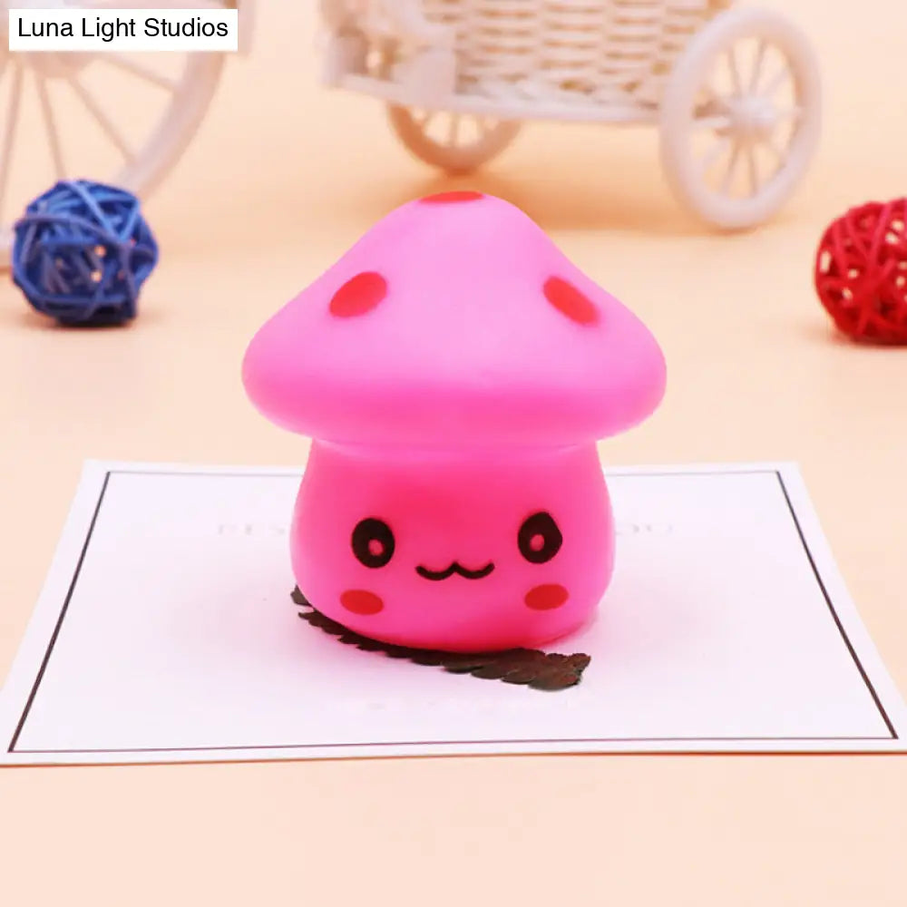 Mini Mushroom Led Nightlight - Cartoon Plastic Nursery Wall Lamp In 7 Color Light Options