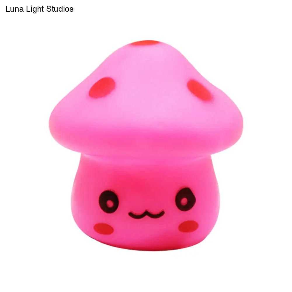 Mini Mushroom Led Nightlight - Cartoon Plastic Nursery Wall Lamp In 7 Color Light Options