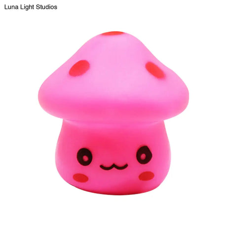 Mini Mushroom Led Nightlight - Cartoon Plastic Nursery Wall Lamp In 7 Color Light Options