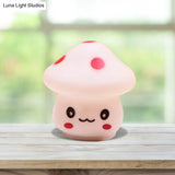 Mini Mushroom Led Nightlight - Cartoon Plastic Nursery Wall Lamp In 7 Color Light Options