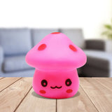 Mini Mushroom Led Nightlight - Cartoon Plastic Nursery Wall Lamp In 7 Color Light Options