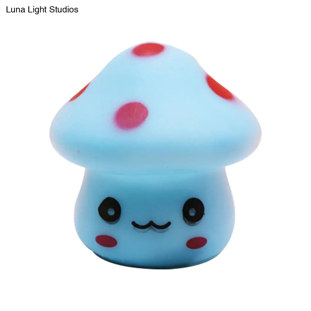 Mini Mushroom Led Nightlight - Cartoon Plastic Nursery Wall Lamp In 7 Color Light Options