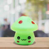 Mini Mushroom Led Nightlight - Cartoon Plastic Nursery Wall Lamp In 7 Color Light Options