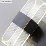 Mini Oblong Sconce Light - Simple Acrylic 1/2-Light Led Wall Mount In Black