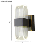 Mini Oblong Sconce Light - Simple Acrylic 1/2-Light Led Wall Mount In Black