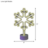 Mini Snowflake Led Nightstand Lamp - Modern Style White Battery-Powered