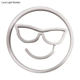 Mini Usb-Powered Led Smiley Nightstand Light - Contemporary White Plastic Wall Lamp