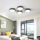 Minimal Acrylic Led Flush Mount Ceiling Light With Wood Arm 4 /