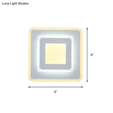 Minimal Acrylic Led Wall Sconce Light - Round/Square Energy-Saving White/Warm Lighting