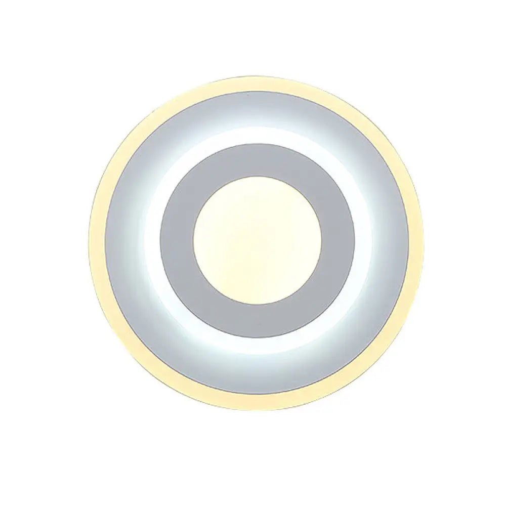 Minimal Acrylic Led Wall Sconce Light - Round/Square Energy-Saving White/Warm Lighting