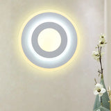 Minimal Acrylic Led Wall Sconce Light - Round/Square Energy-Saving White/Warm Lighting White / Warm