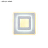 Minimal Acrylic Led Wall Sconce Light - Round/Square Energy-Saving White/Warm Lighting