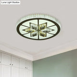 Minimal Crystal Diamond Led Flushmount Ceiling Lamp - Black Bedroom Lighting Fixture