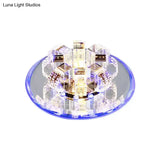 Minimal Faceted Crystal Led Ceiling Lamp In Chrome - Perfect For Corridors