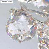 Minimal Gold/Silver Bedroom Flush Ceiling Light With Irregular Crystal Shade - Set Of 4