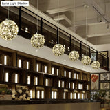 Minimal Led Glass Ball Pendant Light Kit With Glowing Inside String