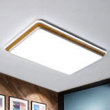 Minimal Led Metal Flush Mount Ceiling Lamp In Black/White - White/Warm Light White /
