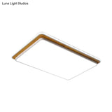 Minimal Led Metal Flush Mount Ceiling Lamp In Black/White - White/Warm Light