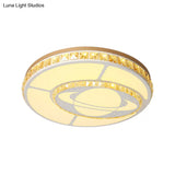 Minimal Moon Crystal Led Ceiling Light With White Leaf/Heart/Star Pattern