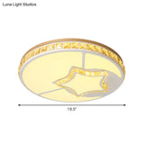 Minimal Moon Crystal Led Ceiling Light With White Leaf/Heart/Star Pattern