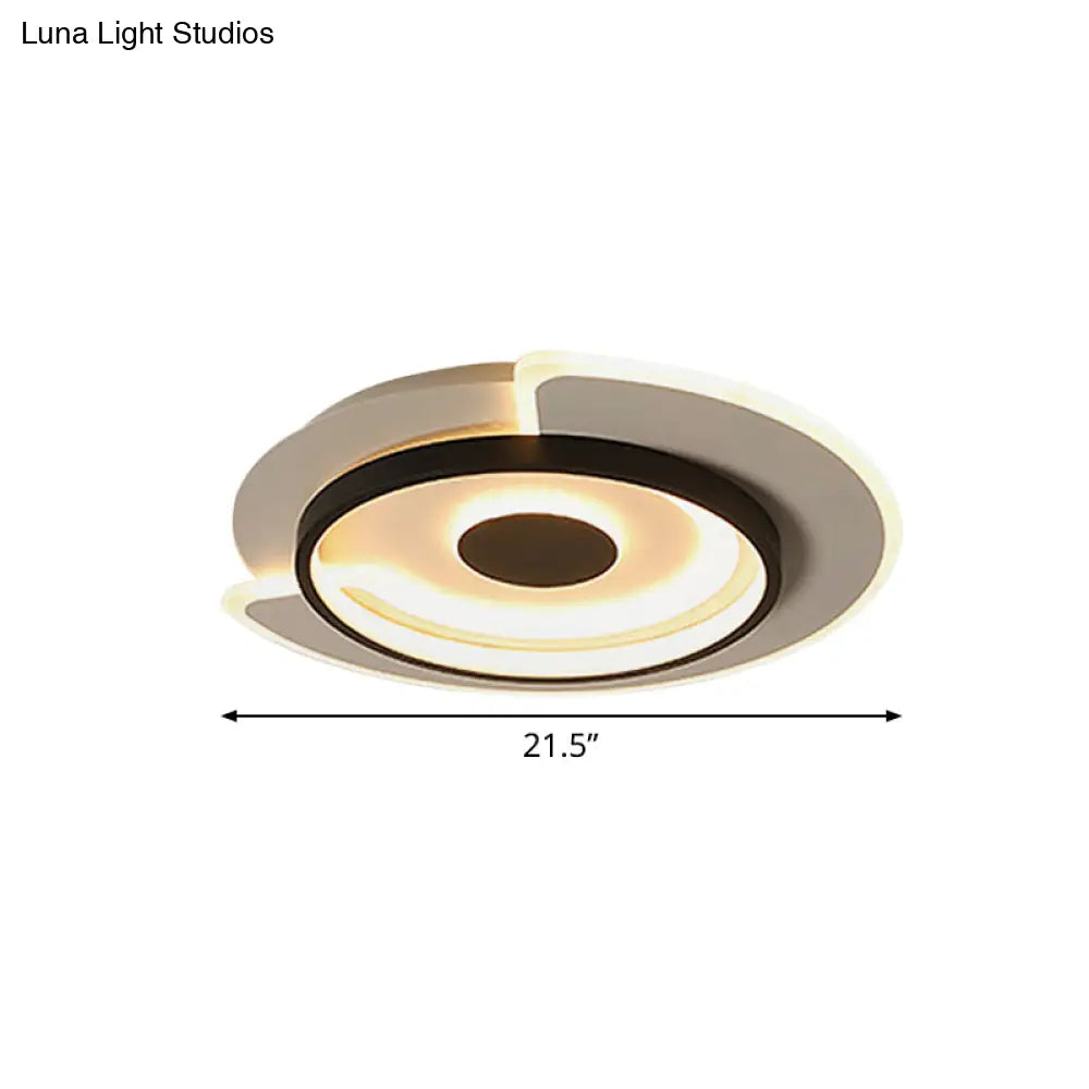 Minimal Thin Round Led Flush Mount Ceiling Light (18’/21.5’) For Hotel With Acrylic Surface In