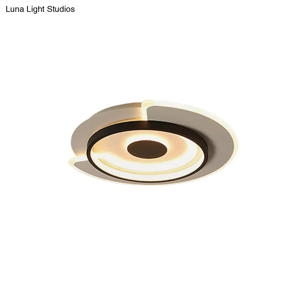 Minimal Thin Round Led Flush Mount Ceiling Light (18’/21.5’) For Hotel With Acrylic Surface In